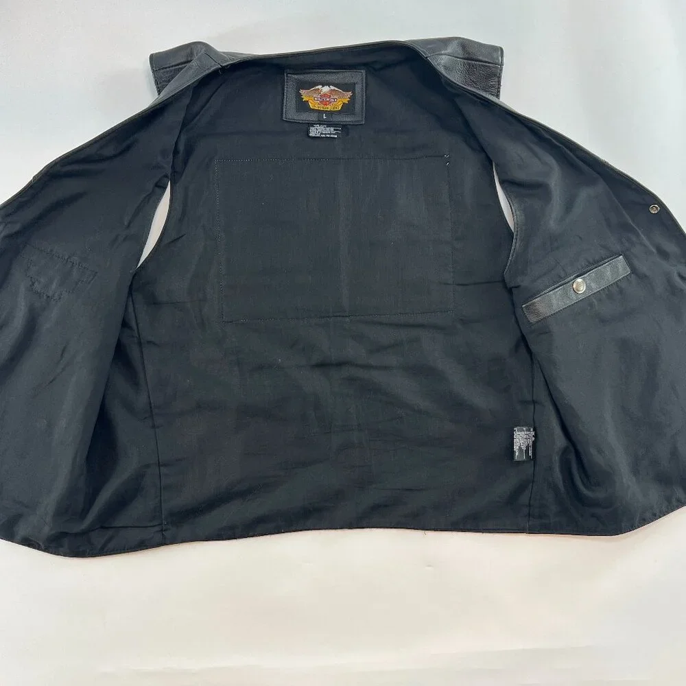 Vintage Harley Davidson Leather Vest - Picture 3 of 12